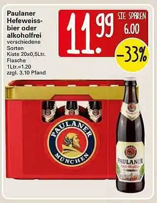 WEZ Paulaner Hefeweissbier Oder Alkoholfrei Angebot