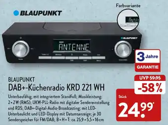 Aldi Nord Blaupunkt DAB+ Küchenradio KRD 221 WH Angebot