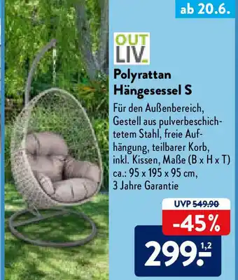 Aldi Nord Out Liv Polyrattan Hängesessel S Angebot