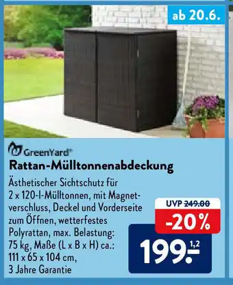 Aldi Nord Green Yard Rattan Mülltonnenabdeckung Angebot