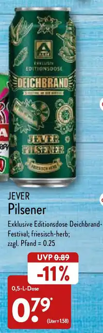 Aldi Nord Jever Pilsener 0,5 L Dose Angebot