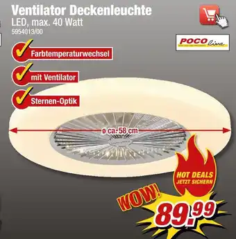 Poco Poco line ventilator deckenleuchte Angebot