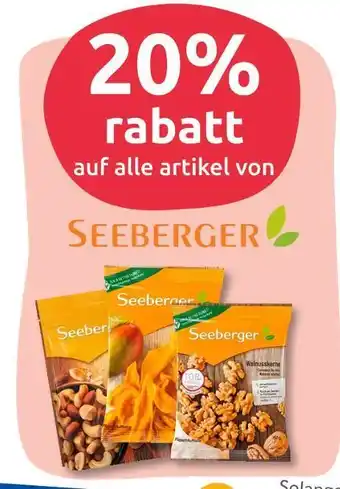 Budni 20% rabatt auf alle artikel von seeberger Angebot