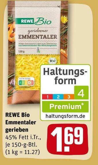 REWE Rewe bio emmentaler gerieben Angebot