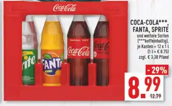 Marktkauf Coca-Cola, Fanta, Sprite 12*1L Angebot