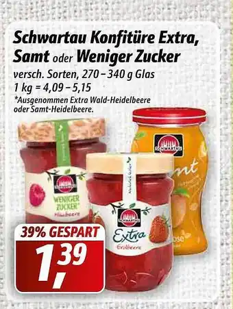 Simmel Schwartau Konfitüre Extra, Samt Oder Weniger Zucker 270-340 g Angebot