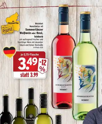 Wasgau Sommertänzer Weißwein oder Rose feinherb 0,75L Angebot