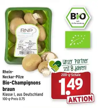 Wasgau Rhein Neckar Pilze Bio Champignons braun 200g Angebot