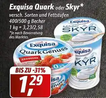 Simmel Exquisa Quark Oder Skyr 400/500 g Angebot