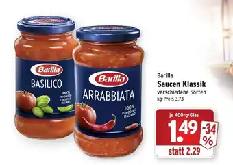 Wasgau Barilla Saucen Klassik 400 g Angebot