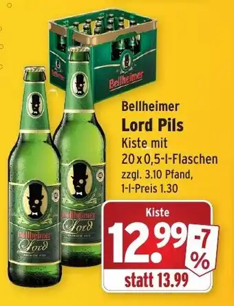 Wasgau Bellheimer Lord Pils 20x0,5L Angebot