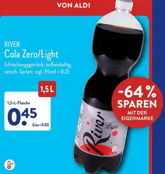 Aldi Nord River Cola Zero/Light 1,5 L Flasche Angebot