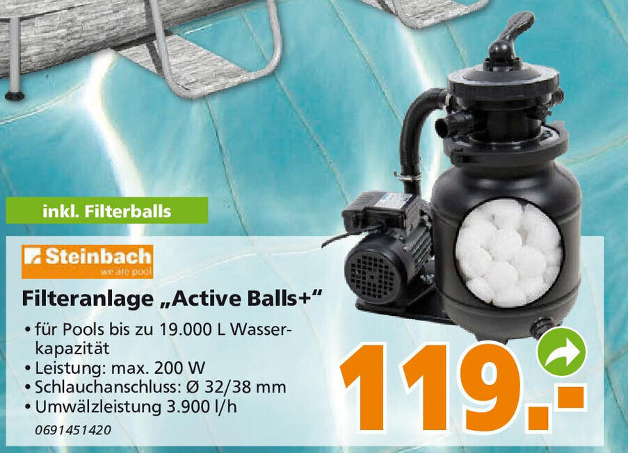 Steinbach Filteranlage ,,Active Balls+" Angebot bei Globus Baumarkt