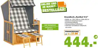 Globus Baumarkt Strandkorb ,,Rustikal 10 Z" Angebot