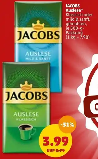 PENNY Jacobs Auslese 500 g Packung Angebot