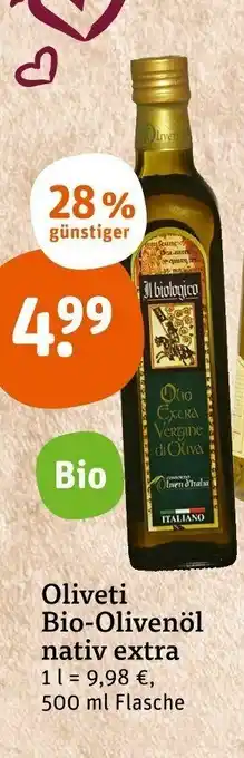 tegut Oliveti Bio Olivenöl nativ extra 500ml Angebot