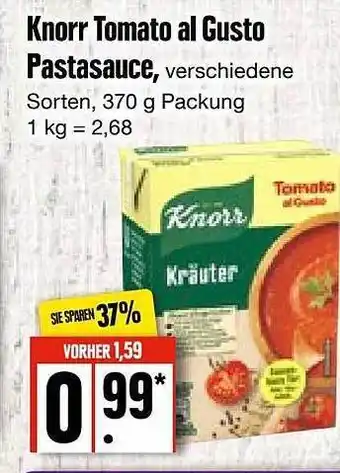 Edeka Frischemarkt Knorr Tomato Al Gusto Pastasauce Angebot