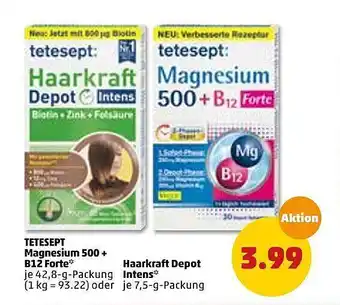 PENNY Tetesept Magnesium 500 + B12 Forte Oder Haarkraft Depot Intens Angebot