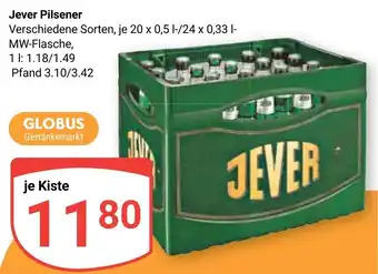 Globus Jever Pilsener 20*500ml/24*330ml Angebot