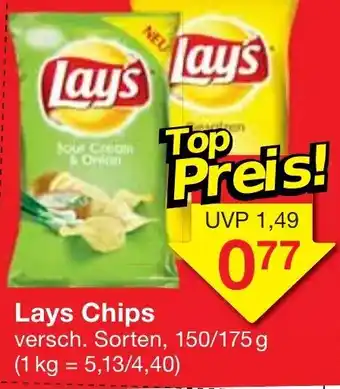 Jawoll Lays Chips 150/175 g Angebot