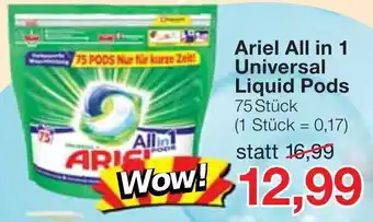 Jawoll Ariel All in  1 Universal Liquid Pods 75 Stück Angebot