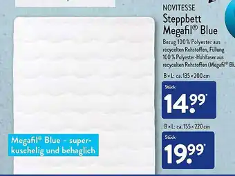 Aldi Nord Novitesse Steppbett Megafil Blue Angebot