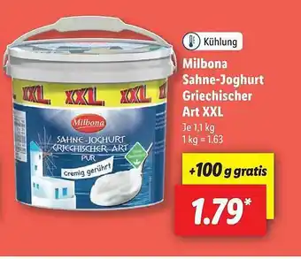 Lidl Milbona Sahne-joghurt Griechischer Art Xxl Angebot