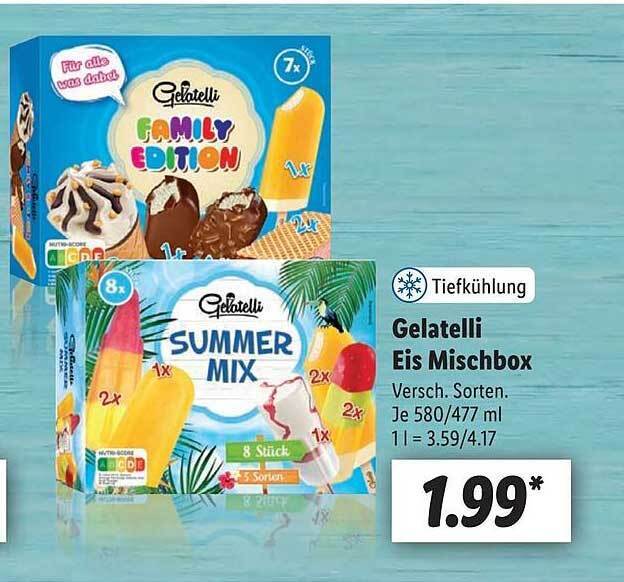 Gelatelli Eis Mischbox Angebot bei Lidl
