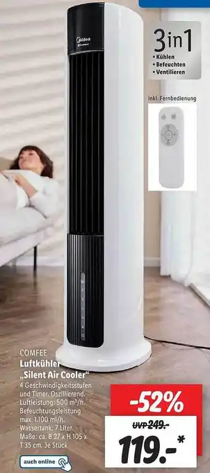 Lidl Comfee Luftkühler „silent Air Cooler“ Angebot