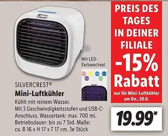 Lidl Silvercrest Mini-luftkühler Angebot