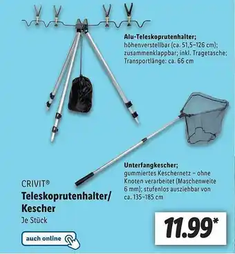 Lidl Crivit Teleskoprutenhalter-kescher Angebot