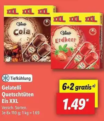 Lidl Gelatelli Quetschtüten Eis Xxl Angebot
