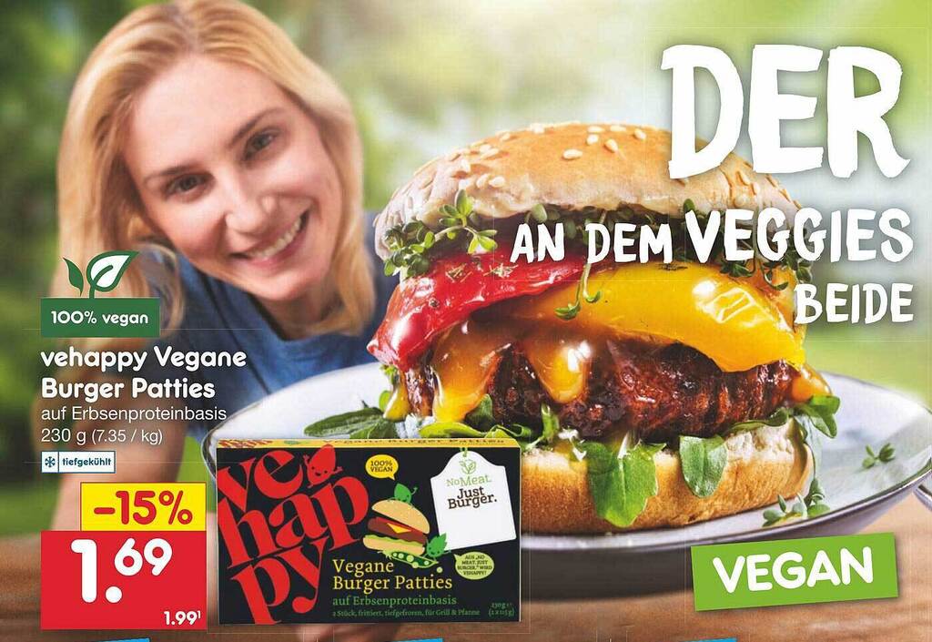 Vehappy Vegane Burger Patties Angebot bei Netto MarkenDiscount
