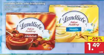 Netto Marken-Discount Landliebe Sahne- Oder Grießpudding Angebot