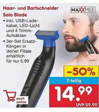 Netto Marken-Discount Maxxmee Haar- Und Bartschneider Solo Blade Angebot