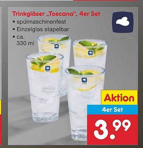 Trinkgläser „toscana“ 4er Set Leonardo Angebot bei Netto Marken-Discount