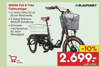 Netto Marken-Discount Minna Falt E-trike Tiefeinsteiger Blaupunkt Angebot