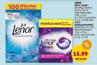 PENNY Lenor Allin1 Pods Oder 2in1 Vollwaschmittel Angebot