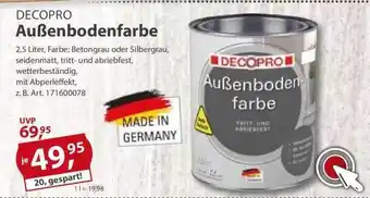 Sonderpreis Baumarkt Decopro Außenbodenfarbe Angebot