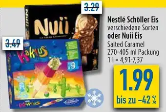 diska Nestlé Schöller Eis oder Nuii Eis 270-405 ml Packung Angebot