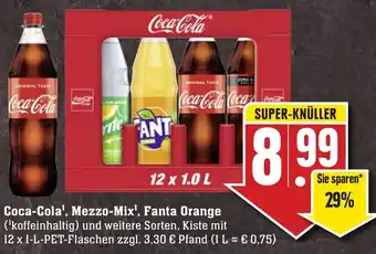 Edeka Neukauf Coca-Cola, Mezzo Mix, Fanta Orange 12x1 L PET-Flaschen Angebot