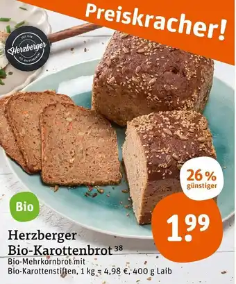 tegut Herzberger Bio Karottenbrot 400g Angebot