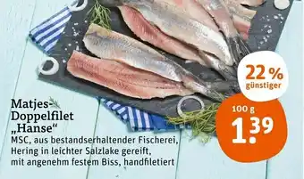 tegut Matjes Doppelfilet Hanse 100g Angebot