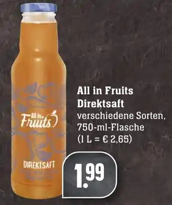 Edeka Neukauf All in Fruits Direktsaft 750 ml Flasche Angebot