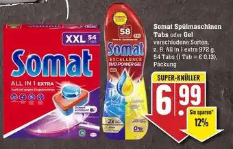 Edeka Neukauf Somat Spülmaschinen Tabs oder Gel 54 Tabs Angebot