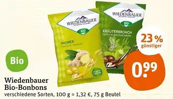 tegut Wiedenbauer Bio Bonbons 75g Beutel Angebot