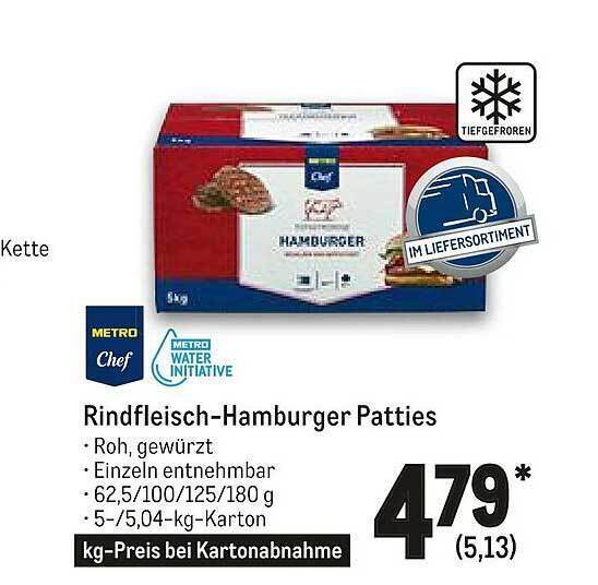 Metro Chef Rindfleischhamburger Patties Angebot bei METRO