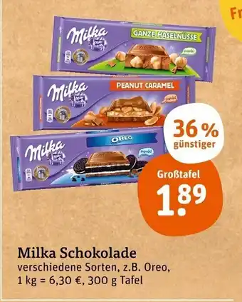 tegut Milka Schokolade 300g Angebot