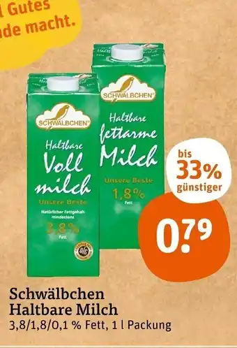 tegut Schwälbchen Haltbare Milch 1L Angebot