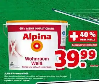 Hagebau Alpina Wohnraumweiß Angebot